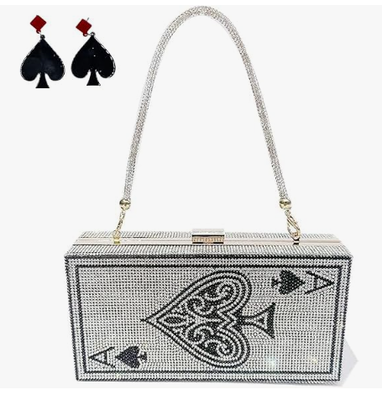 Perle et elle Diamant Femmes Sac à main de soirée Sac à main Minaudiere Sac d'embrayage,Passe de dollars en espèces Sac à main en cristal
