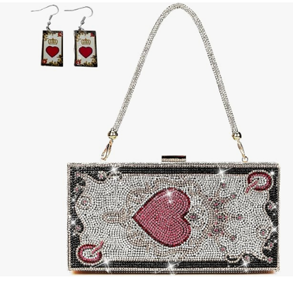 Perle et elle Diamant Femmes Sac à main de soirée Sac à main Minaudiere Sac d'embrayage,Passe de dollars en espèces Sac à main en cristal