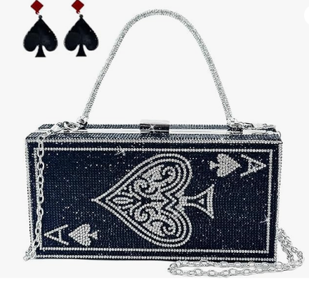 Perle et elle Diamant Femmes Sac à main de soirée Sac à main Minaudiere Sac d'embrayage,Passe de dollars en espèces Sac à main en cristal