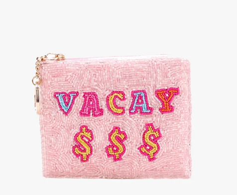 Sac à monnaie élégant Ricki orné de perles, avec travail de perles détaillé, fermeture éclair sécurisée et anneau porte-clés doré. Design compact pour un usage quotidien.