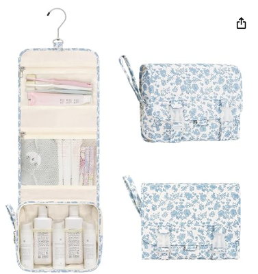 Petit sac de toilettes suspendu pour femmes, organisateur suspendu en fleurs.