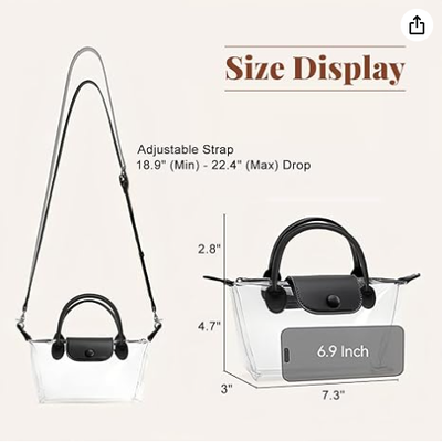 Sac transparent pour femmes, sacs à bandoulière approuvés pour les stades, sac à main pour concerts et événements sportifs