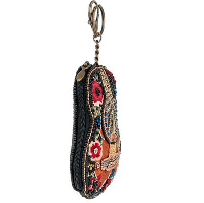 Sac à monnaie perlé avec fermeture éclair et crochet facile à ouvrir, parfait pour organiser pièces, cartes de crédit et petits objets personnels
