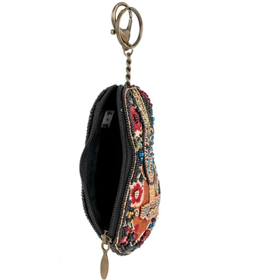 Sac à monnaie perlé avec fermeture éclair et crochet facile à ouvrir, parfait pour organiser pièces, cartes de crédit et petits objets personnels