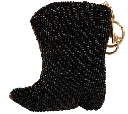 Porte-monnaie Kickin' AroundSac à monnaie en perles rose doux avec couronne dorée scintillante, fermeture à glissière, crochet à gâchette à ouverture facile, porte-clés et raccord pour carte de crédit, design compact