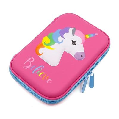 ODM 60Pcs Unicorn EVA Pencil Case 3D imprimant Logo Pink Color