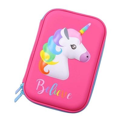 ODM 60Pcs Unicorn EVA Pencil Case 3D imprimant Logo Pink Color