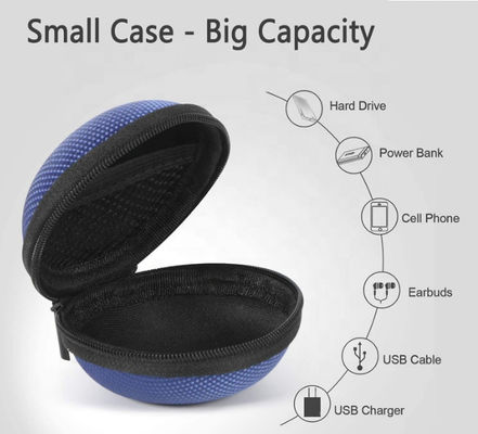 Bule colore le degré EVA Hard Cases Storage Earphones de la tirette 75