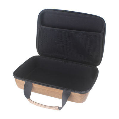 Surface en cuir antipoussière d'unité centrale d'EVA Storage Case Wood Grain antichoc