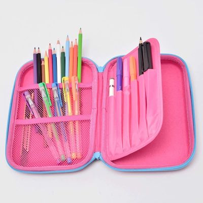 Étui à crayons étanche en EVA avec design de licorne en 3D, poche élastique et intérieur en mousse moulée pour le rangement et le transport