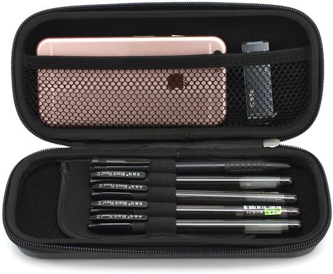 Trousse à crayons EVA en polyester durable et cuir PU avec doublure en tissu doux et plusieurs compartiments intérieurs