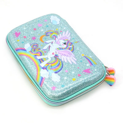 Trousse d'écolier dure en cuir d'unité centrale EVA Pencil Box 600D de paillette avec la tirette