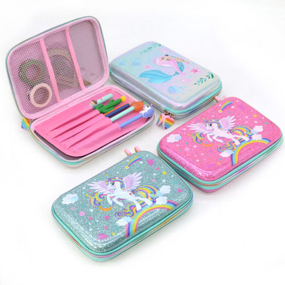 Trousse d'écolier dure en cuir d'unité centrale EVA Pencil Box 600D de paillette avec la tirette