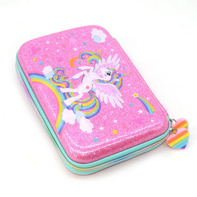 Trousse d'écolier dure en cuir d'unité centrale EVA Pencil Box 600D de paillette avec la tirette