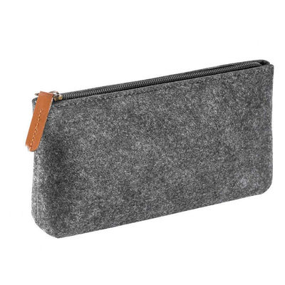 Étui à crayons portable et durable en feutre EVA de 3 mm, en nylon gris foncé, réutilisable et léger, adapté au bureau, à l'école et aux étudiants