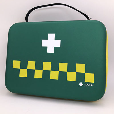 Trousse de premiers secours de qualité médicale dotée d'un étui rigide en EVA avec sangle à pochettes en maille, dragonne et tirette en métal pour un rangement sécurisé