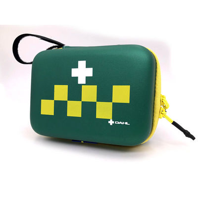 Trousse de premiers secours de qualité médicale dotée d'un étui rigide en EVA avec sangle à pochettes en maille, dragonne et tirette en métal pour un rangement sécurisé
