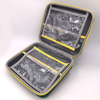 Trousse de premiers secours de qualité médicale dotée d'un étui rigide en EVA avec sangle à pochettes en maille, dragonne et tirette en métal pour un rangement sécurisé