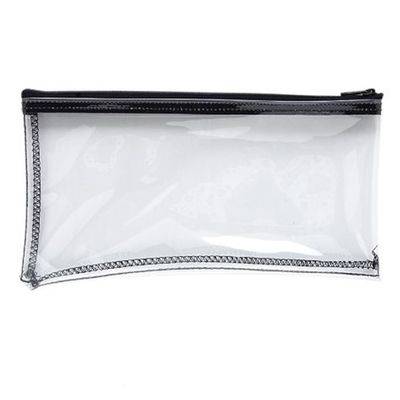 Sacs bancaires en PVC transparent à fermeture à glissière Sacs de dépôt imperméables Taille personnalisée disponible pour les chèques bancaires Cartes d'identité et stockage de papeterie