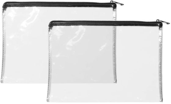 Le PVC transparent de la tirette 12x8.7inch de poche recyclable d'argent met en sac avec la tirette