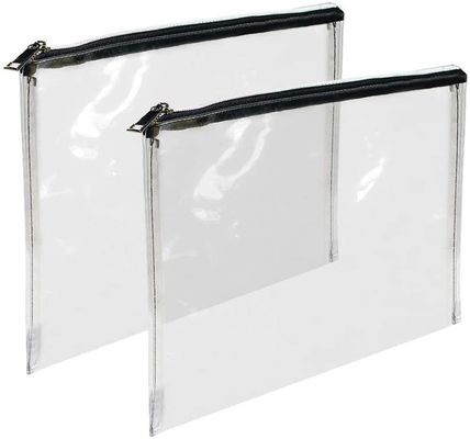 Le PVC transparent de la tirette 12x8.7inch de poche recyclable d'argent met en sac avec la tirette