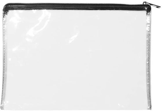 Le PVC transparent de la tirette 12x8.7inch de poche recyclable d'argent met en sac avec la tirette