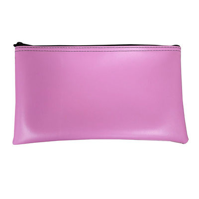 Sacs bancaires à fermeture à glissière imprimés par transfert thermique en vinyle transparent et en cuir pour le stockage sécurisé de stylos et de pièces d'identité de chèques bancaires