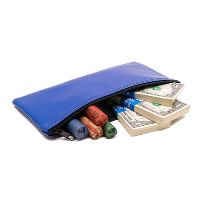 Sacs bancaires à fermeture à glissière imprimés par transfert thermique en vinyle transparent et en cuir pour le stockage sécurisé de stylos et de pièces d'identité de chèques bancaires