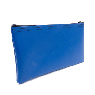 Sacs bancaires à fermeture à glissière imprimés par transfert thermique en vinyle transparent et en cuir pour le stockage sécurisé de stylos et de pièces d'identité de chèques bancaires