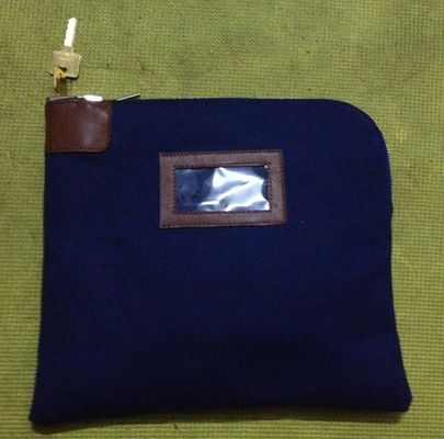 ODM OEM toile 11X6 pouces sac de dépôt bancaire fermeture à glissière avec 2 touches toile verrouillage fermeture à glissière sac de dépôt bancaire avec poche en PVC avec 2 touches sac fermeture à glissière