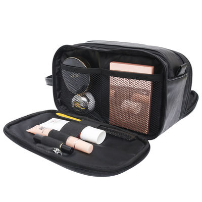 Ventes chaudes Hommes kits de toilettes imperméable PU Matériau en cuir sac fermeture à glissière de voyage