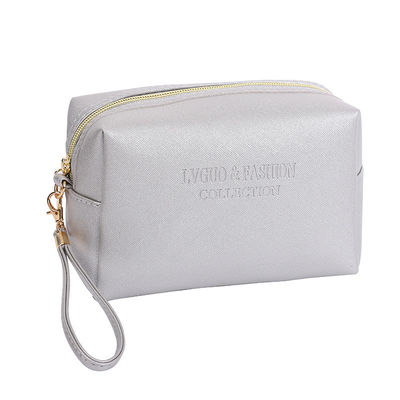 Sac cosmétique en cuir de voyage d'unité centrale d'ODM avec la doublure de Multispandex