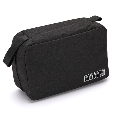 Stockage de maquillage de sac de lavage d'article de toilette de tissu de polyester du voyage 600D avec rayer 210D
