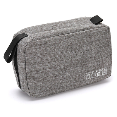 Stockage de maquillage de sac de lavage d'article de toilette de tissu de polyester du voyage 600D avec rayer 210D