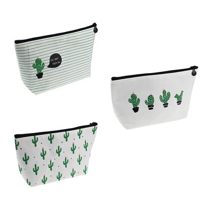 Sac cosmétique de maquillage de toile de coton d'article de toilette de sac lavable de lavage avec la tirette