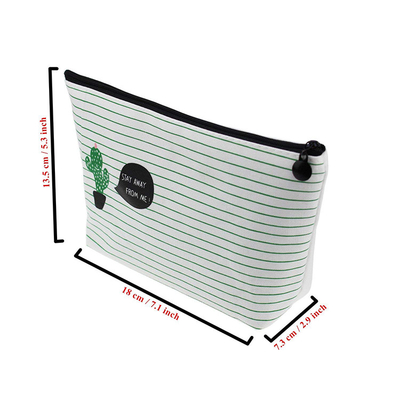 Sac cosmétique de maquillage de toile de coton d'article de toilette de sac lavable de lavage avec la tirette