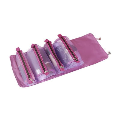 Quatre dans un stockage portatif de brosse de maquillage de voyage de Mesh Folding Makeup Wash Bag