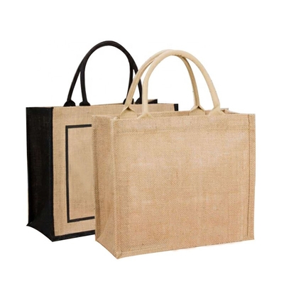 Revêtement de PE de Tote Bags d'épicerie d'achats de jute de toile de jute de stratification réutilisable