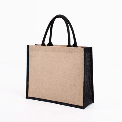 Revêtement de PE de Tote Bags d'épicerie d'achats de jute de toile de jute de stratification réutilisable