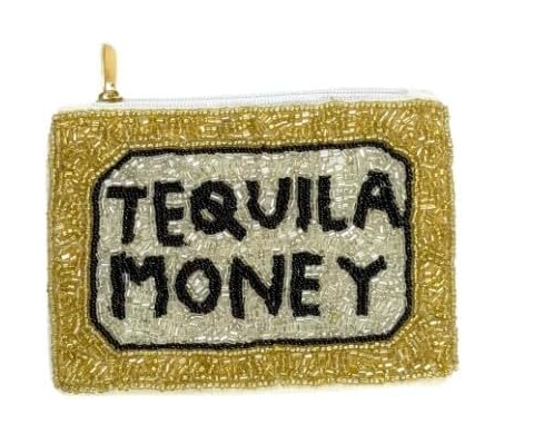 Ladies Tequila Money, porte-monnaie à perles de 5,5 x 4,5 x 0,5 pouces