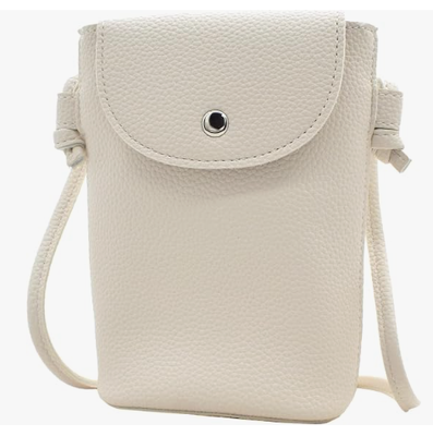Sac de téléphone portable en PU en cuir petit sac à épaule avec sangle réglable Sac de téléphone transversale, sac de concert, cuir en PU souple, couture ordonnée, fermeture de bouton rapide, sac pour téléphone, clés, cartes et brillant